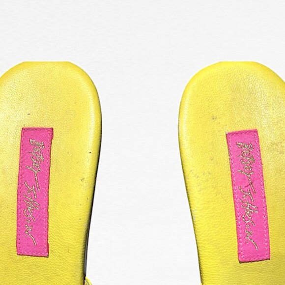 Betsey Johnson Polly Gold Glitter Mules Yellow size 8 - Picture 3 of 13